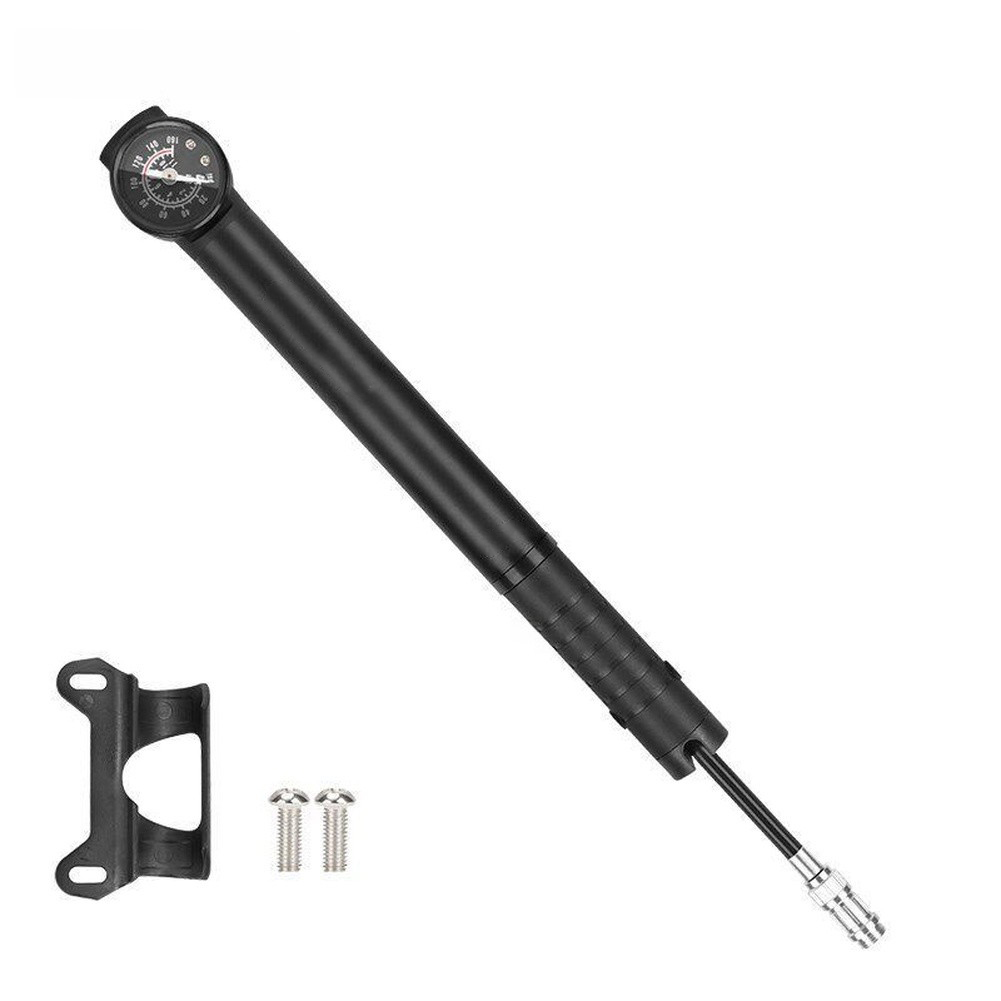 Bike Pump Frame Mount - ปั๊มลมจักรยานแบบสองกระบอกน้ำหนักเบา 160 PSI พร้อมระบบตรวจสอบแรงดันแบบเรียลไทม์ โครงอะลูมิเนียมอัลลอย 158