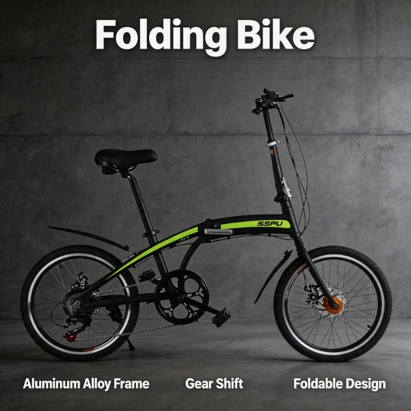 Commuting With Bike - จักรยานพับได้ขนาด 20 นิ้ว - จักรยานพกพาสำหรับเดินทางในเมือง ทำจากอลูมิเนียมอัลลอยน้ำหนักเบา