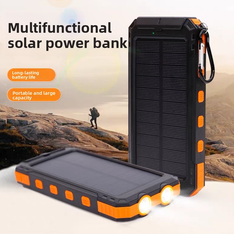 Usb Charger Dynamo - แบตเตอรี่สำรองพลังงานแสงอาทิตย์แบบพกพา กันน้ำ พร้อมไฟแคมป์ปิ้ง สำหรับการเดินป่า ท่องเที่ยว และกรณีฉุกเฉิน