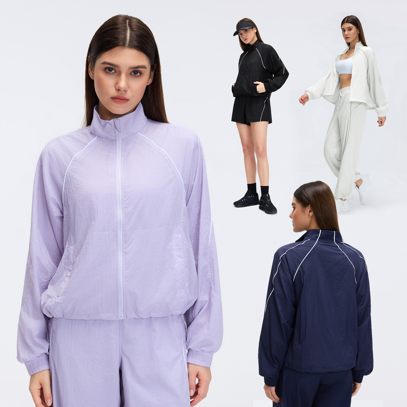 Cycling Commute Jacket - เสื้อแจ็คเก็ตกันลมสำหรับปั่นจักรยาน เดินป่า ออกกำลังกาย สไตล์ Y2K คอตั้ง