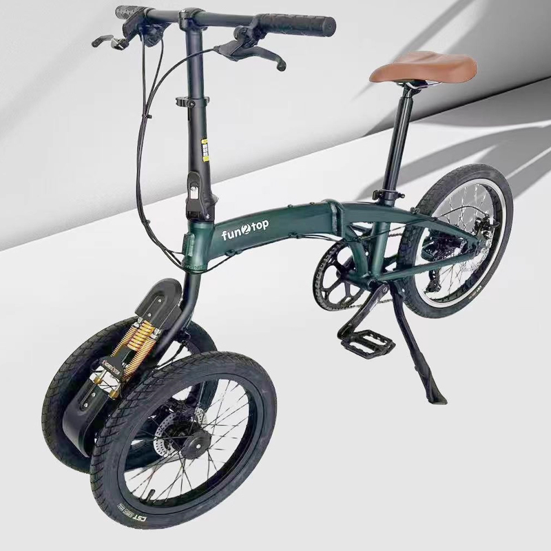 Commuting With Bike - จักรยานพับได้แบบล้อหน้าคู่ขนาด 20/16 นิ้ว / รถสามล้อแบบกลับหัว /