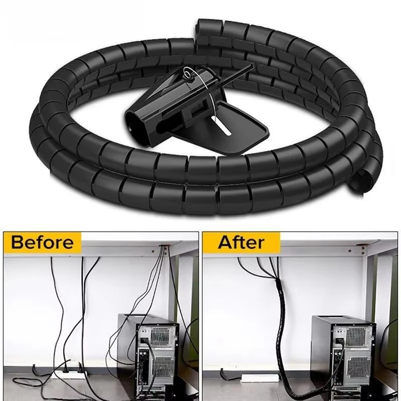 2 M/1 M สีดําสายป้องกันสายเคเบ - Cable Lock Flexible บทวิจารณ์และราคา